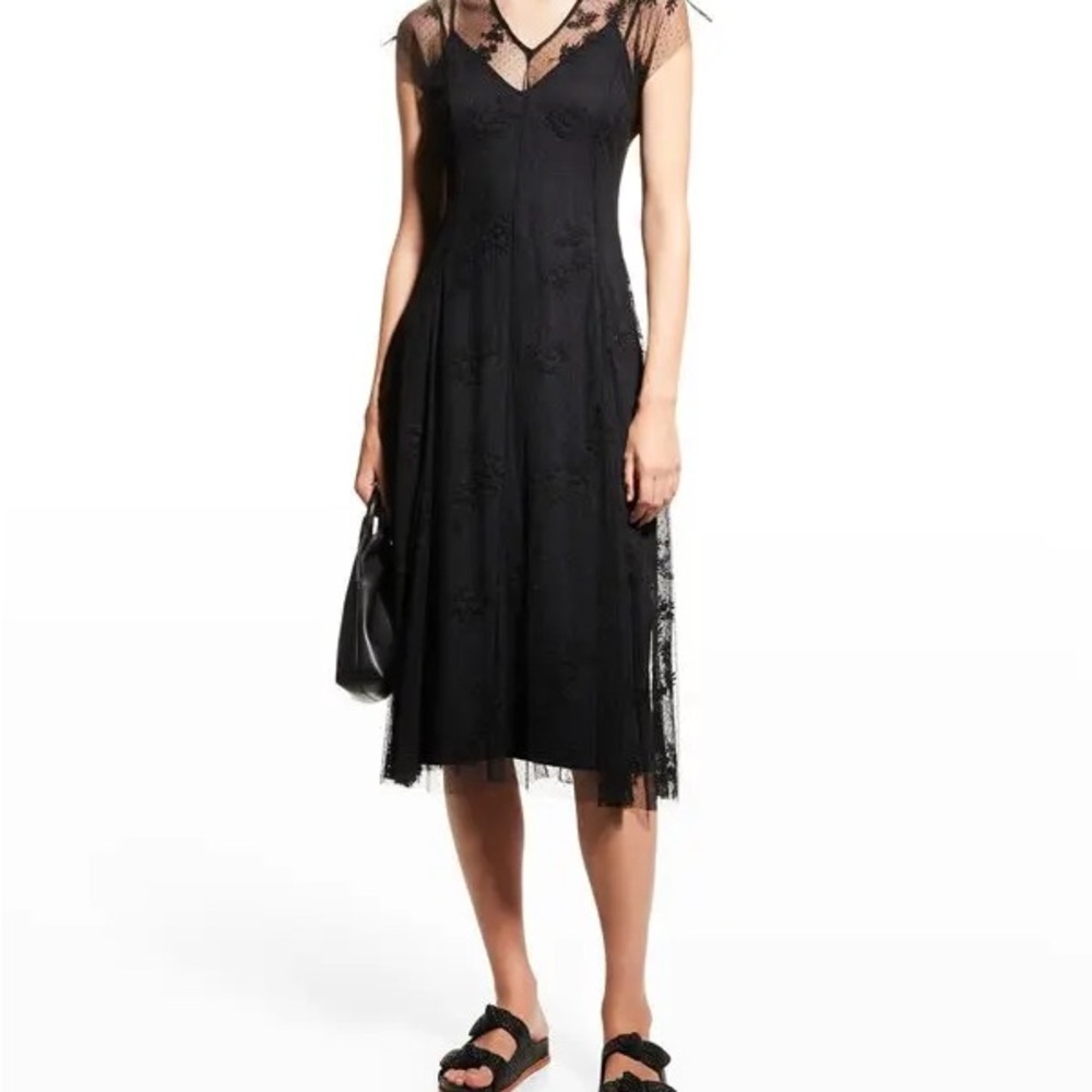 Johnny Was Black Midi Dress